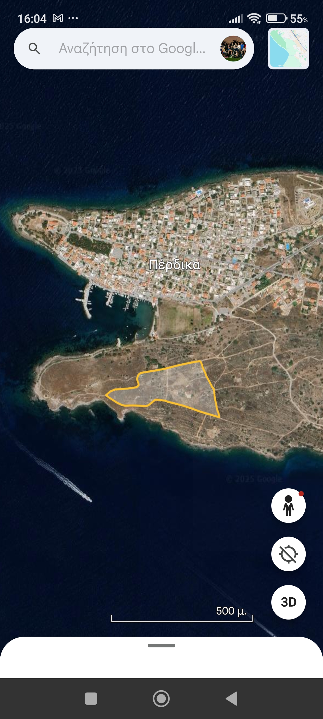 Οι διαδρομές των 2000 και 1000 μέτρων του Ανωμάλου δρόμου Screenshot 2025 11 21 16 04 42 748 com.google.earth